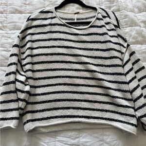 Free People Black and White Knit Sweater